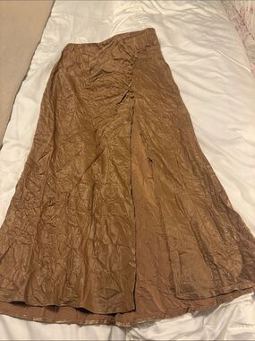 Current Air champagne Maxi Skirt with Front Slit